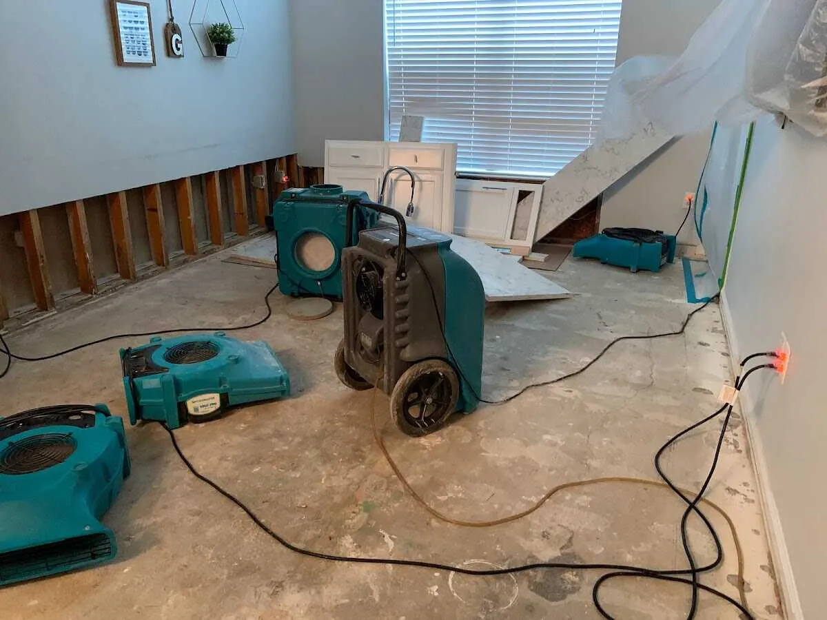 Dehumidifier in flood-cut room for Water Extraction & Removal in Pleasant Hill
